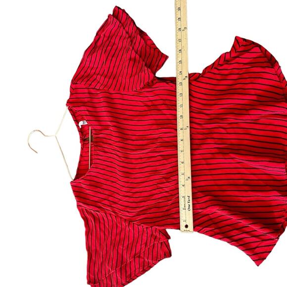 Zara Striped Peplum Blouse size small - Picture 5 of 6